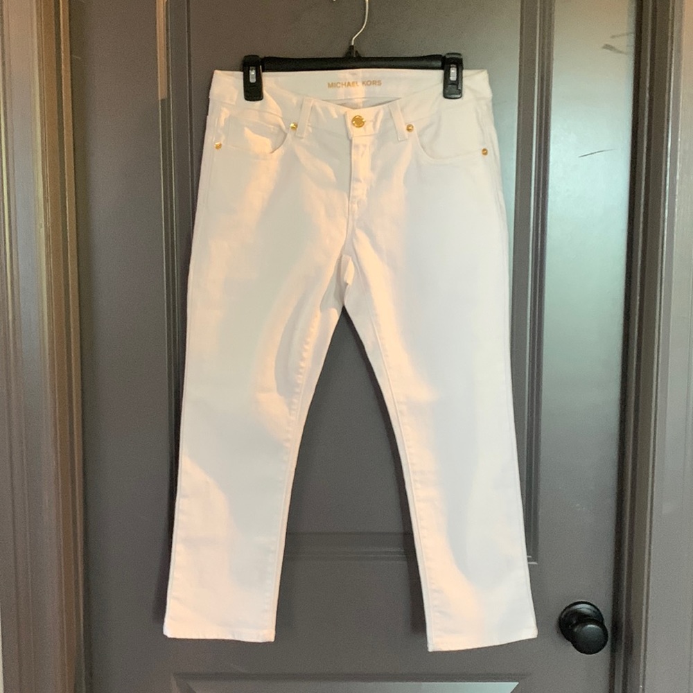 Size 4 Michael Kors cropped white denim pant